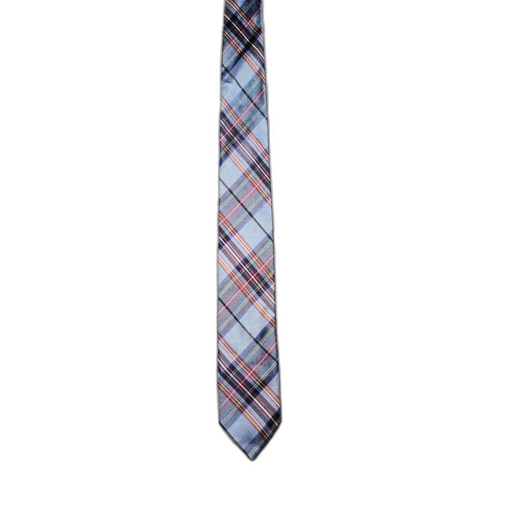 Jos A Bank Heritage Collection Mens Plaid Tie Blue Pink Yellow Classic Necktie